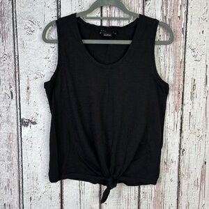 Sanctuary Black Sleeveless Tie-Front Tank Top‎ Size Medium Cotton & Rayon